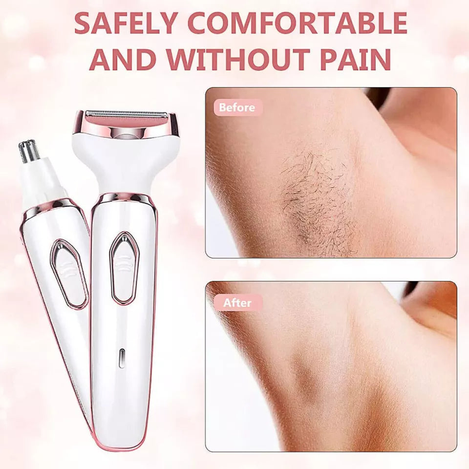 Descubre la Suavidad Perfecta 🤩 Afeitadora Eléctrica 4 en 1 para mujer