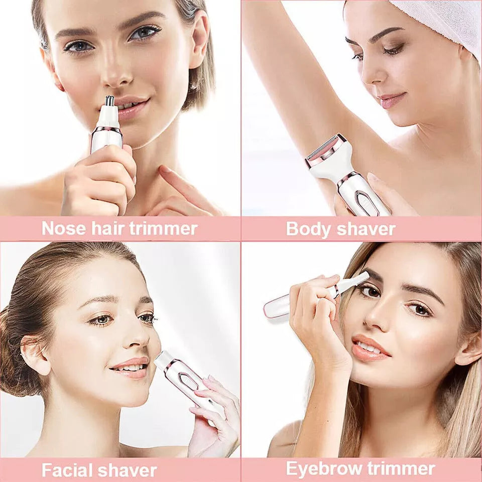 Descubre la Suavidad Perfecta 🤩 Afeitadora Eléctrica 4 en 1 para mujer