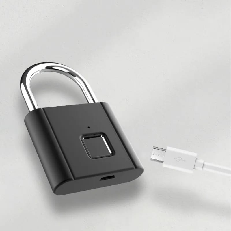 Candado huella dactilar 🔒 Recargable, USB, 10 huellas